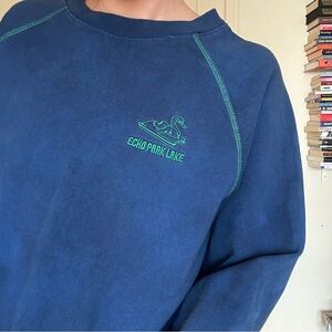 Lisa Says Gah Blue echo park lake swan sweatshirt